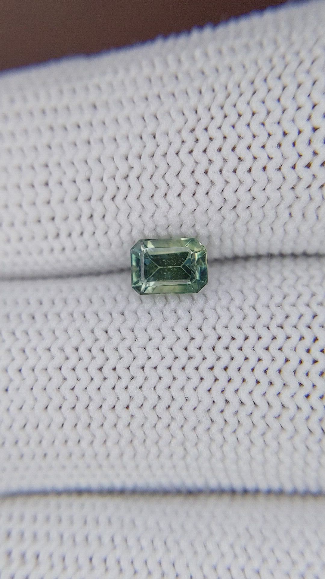 0.89 Ct. Bluish Green Sapphire from Madagascar Size Video