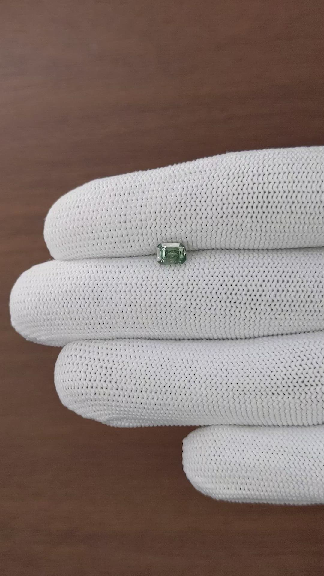 0.89 Ct. Bluish Green Sapphire from Madagascar Size Video