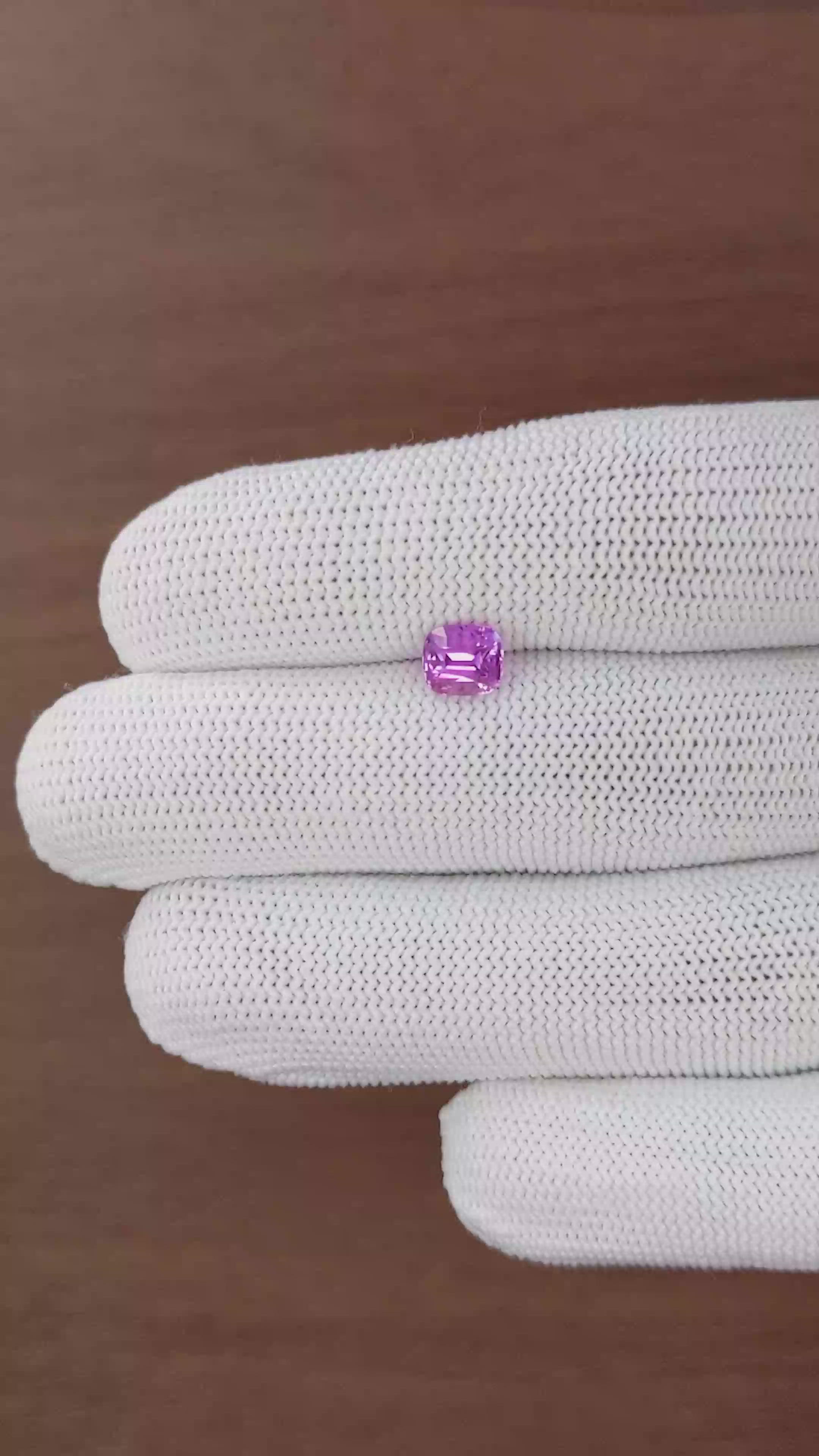 1.48 Ct. Purplish Pink Sapphire from Tanzania Size Video