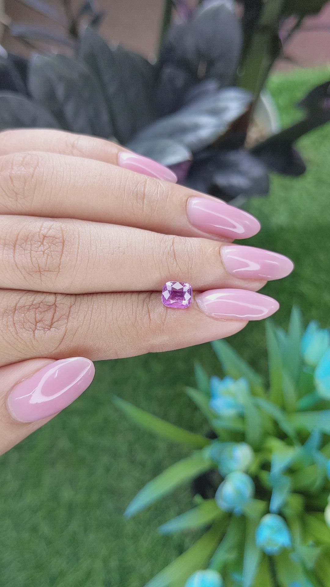 1.48 Ct. Purplish Pink Sapphire from Tanzania Size Video