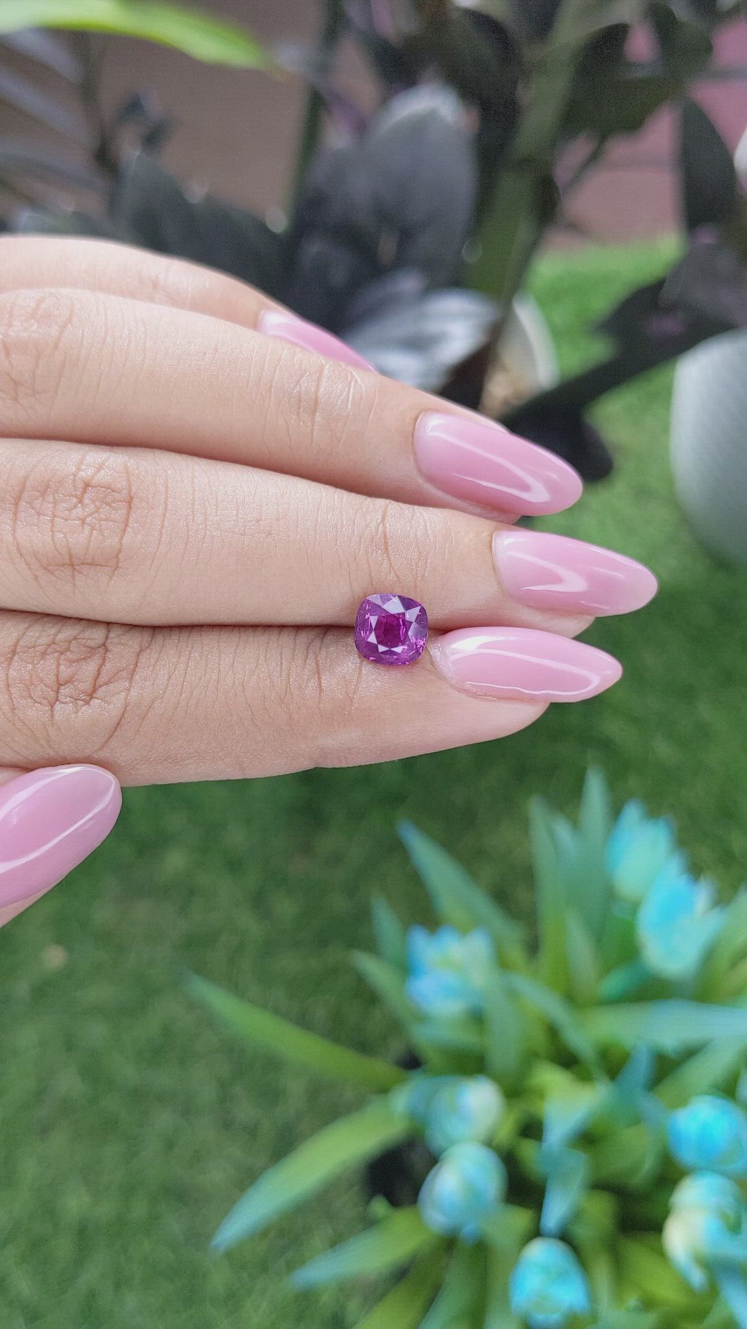 1.52 Ct. Pinkish Purple Sapphire from Tanzania Size Video