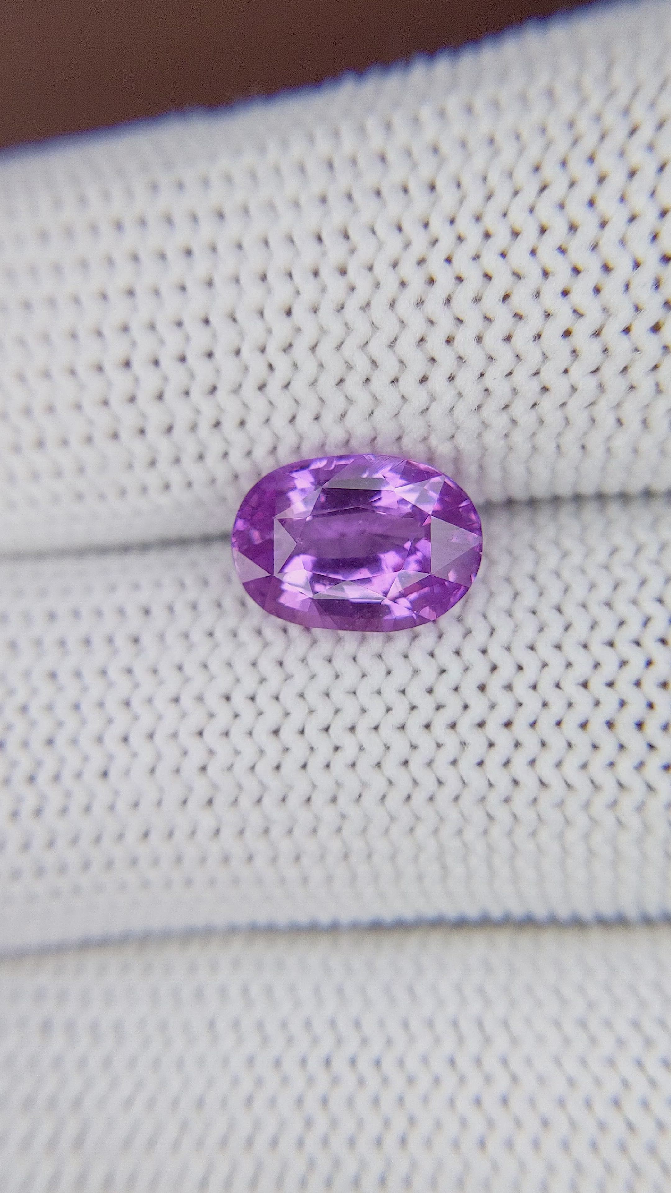 3.00 Ct. Pinkish Purple Sapphire from Tanzania Size Video