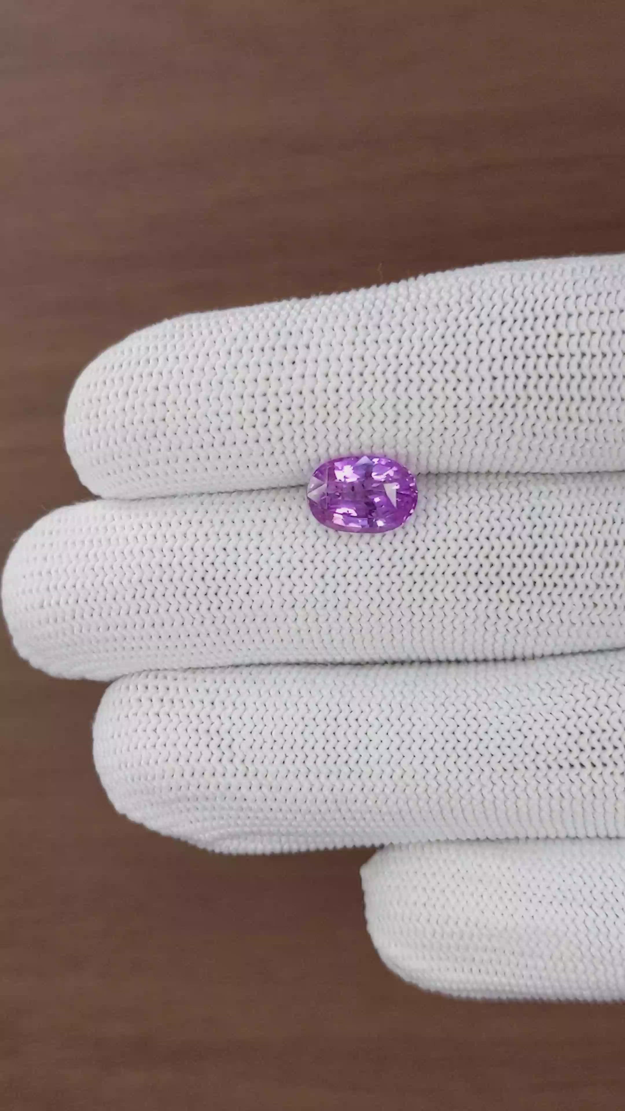 3.00 Ct. Pinkish Purple Sapphire from Tanzania Size Video