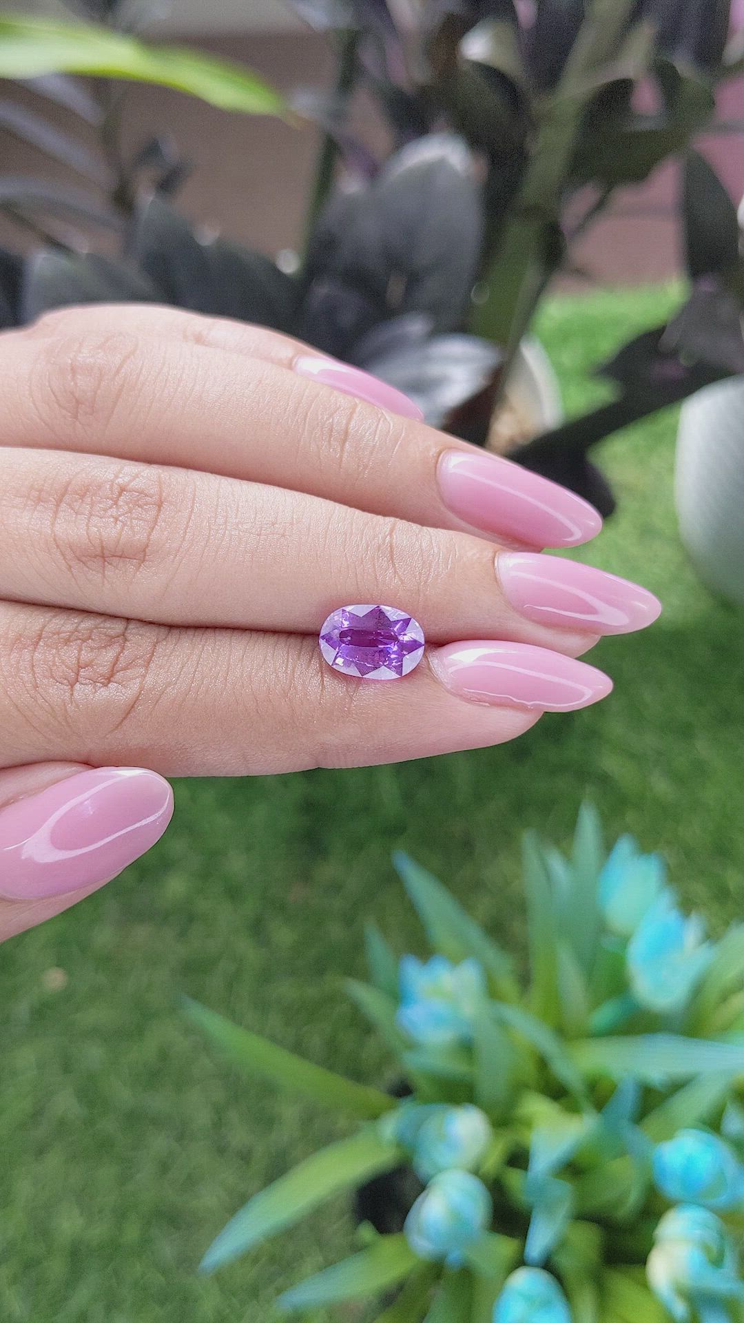 3.00 Ct. Pinkish Purple Sapphire from Tanzania Size Video