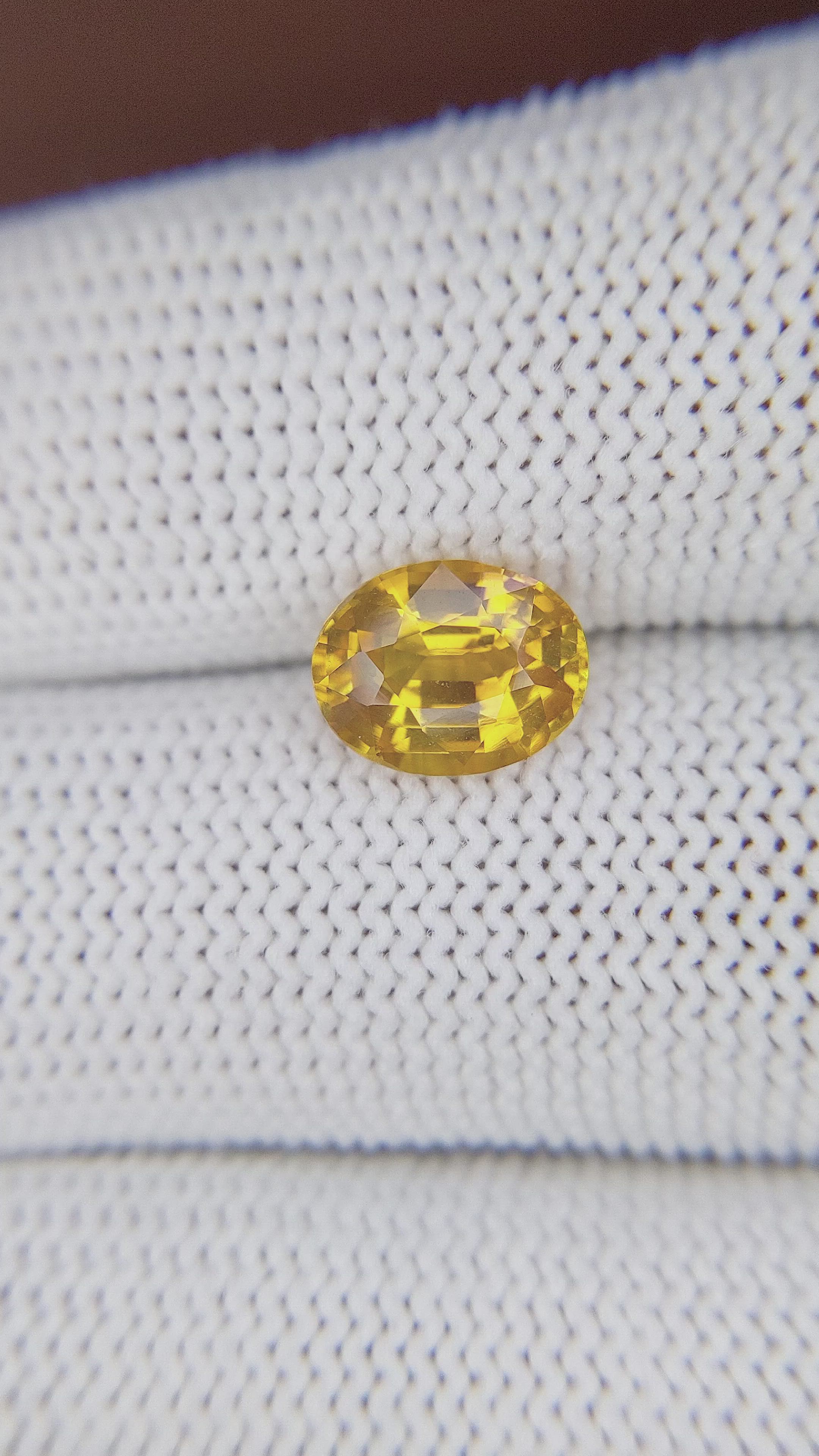 2.50 Ct. Orangish Yellow Sapphire from Tanzania Size Video