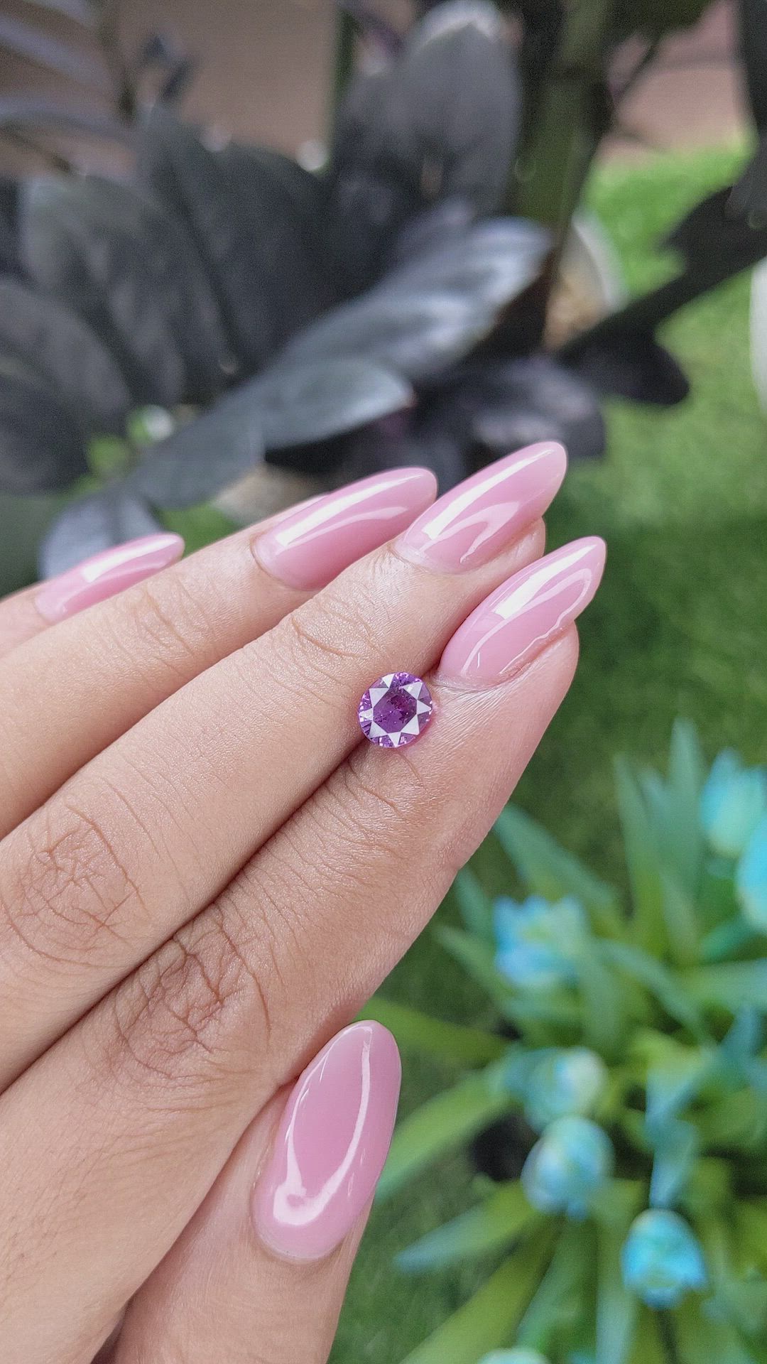 1.11 Ct. Pinkish Purple Sapphire from Madagascar Size Video