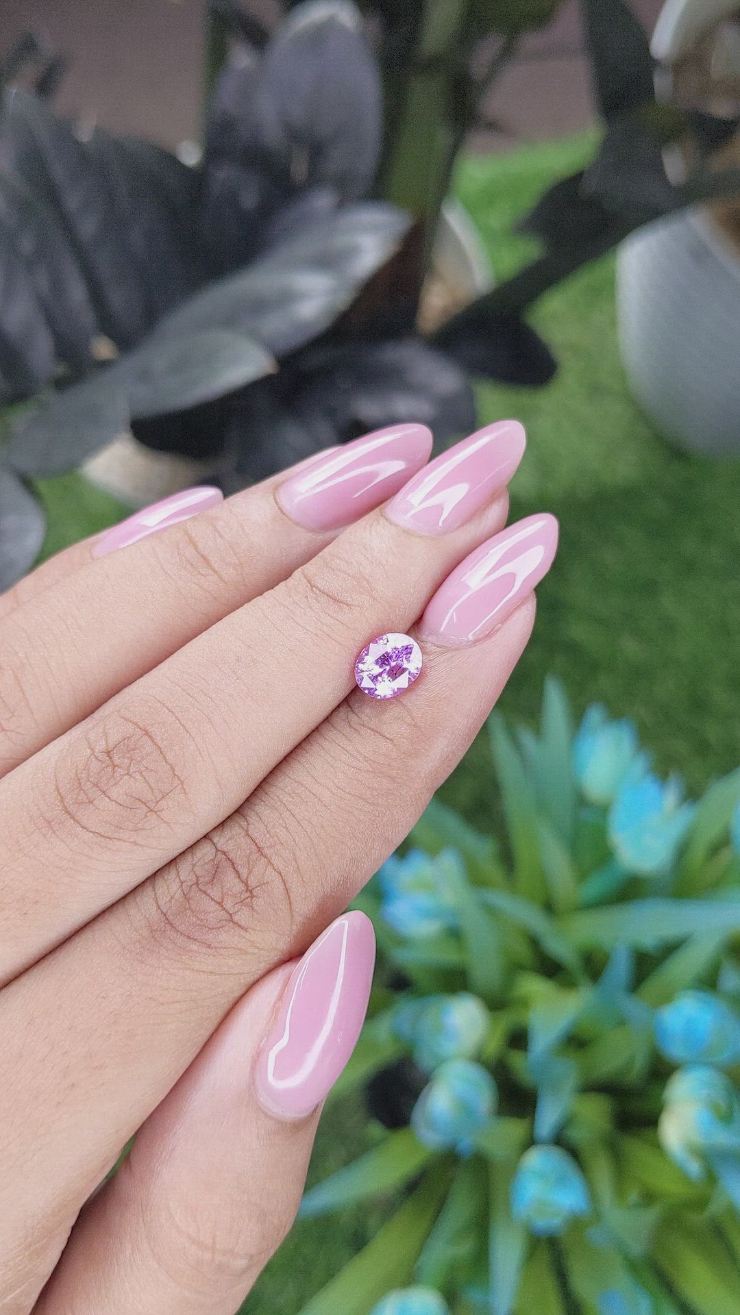 1.24 Ct. Pinkish Purple Sapphire from Madagascar Size Video