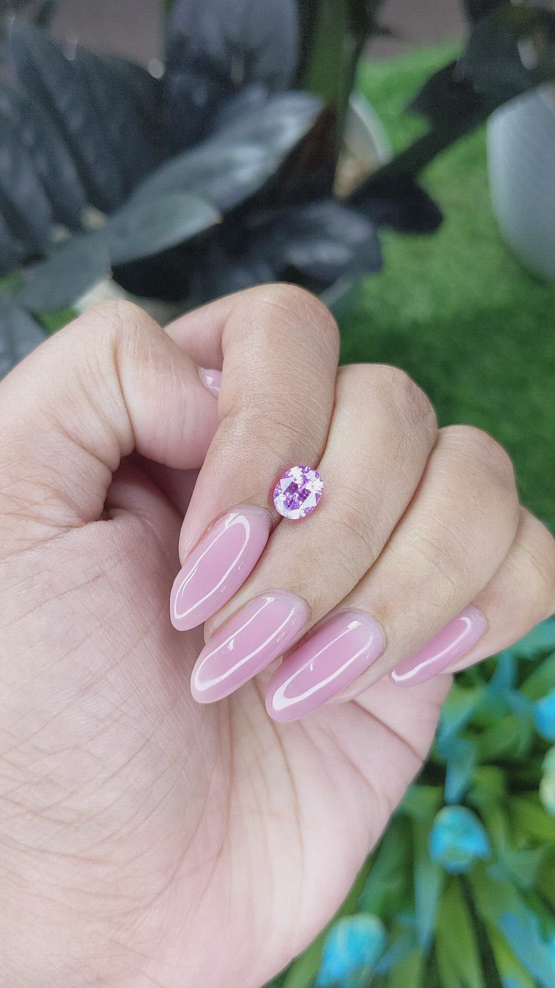 1.24 Ct. Pinkish Purple Sapphire from Madagascar Size Video