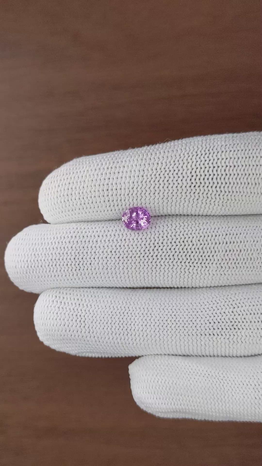 1.24 Ct. Pinkish Purple Sapphire from Madagascar Size Video