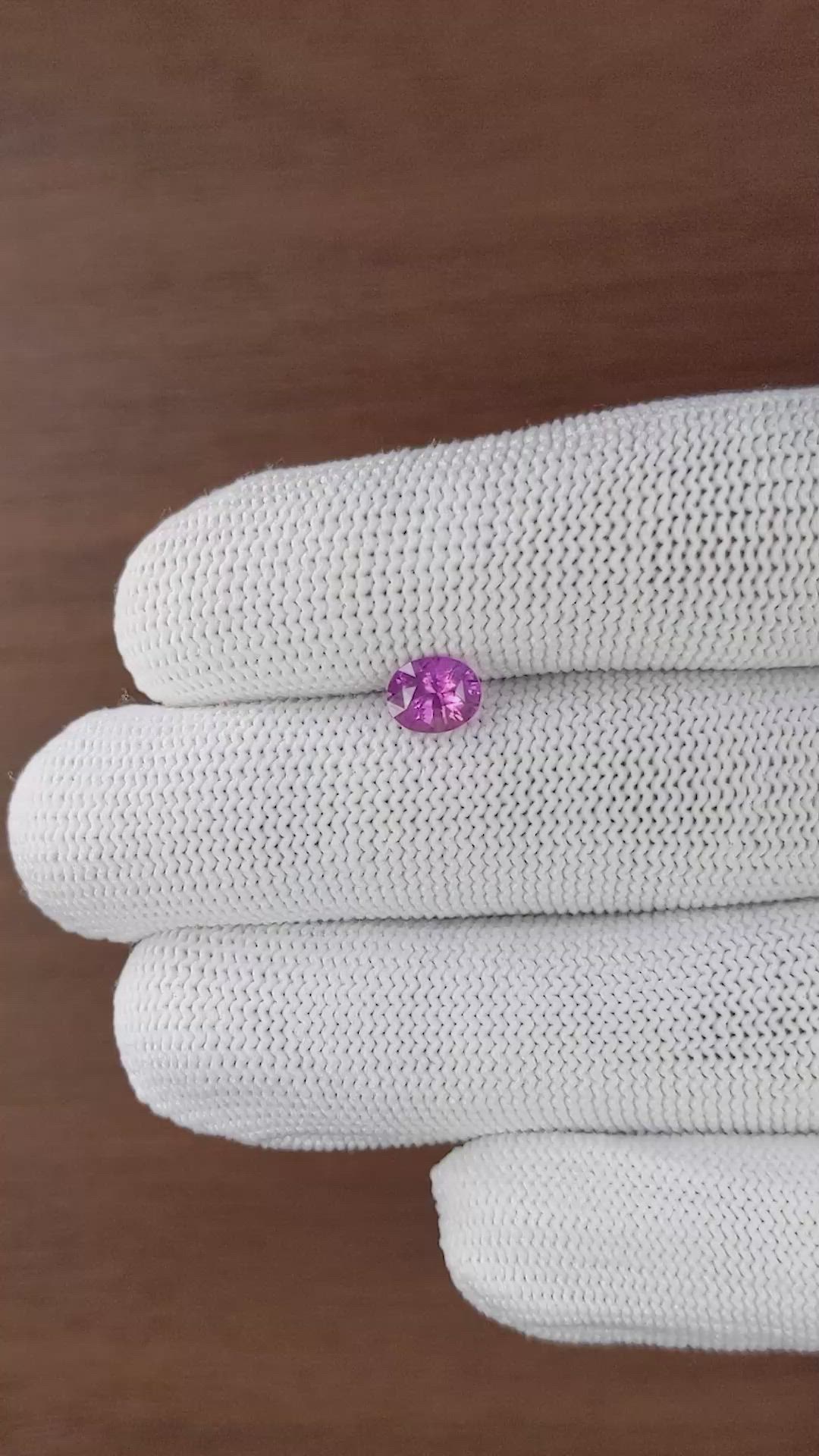 1.16 Ct. Purplish Pink Sapphire from Madagascar Size Video