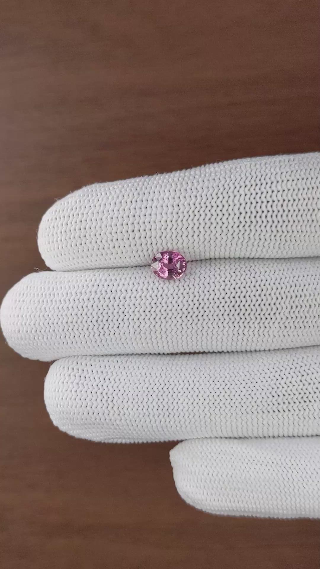 1.14 Ct. Purplish Pink Sapphire from Madagascar Size Video