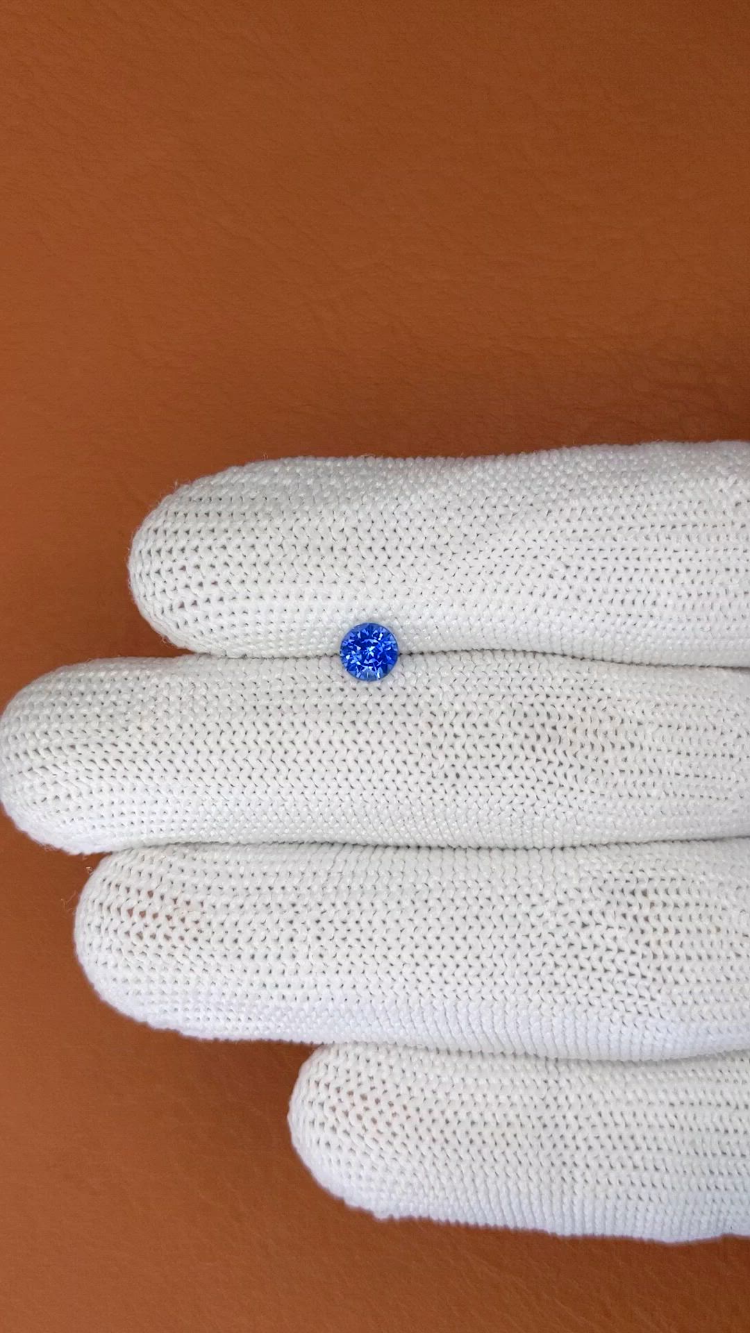 0.64 Ct. Blue Sapphire from Ceylon (Sri Lanka) Size Video
