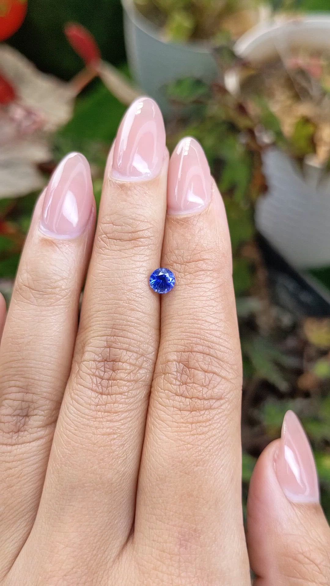 0.64 Ct. Blue Sapphire from Ceylon (Sri Lanka) Size Video