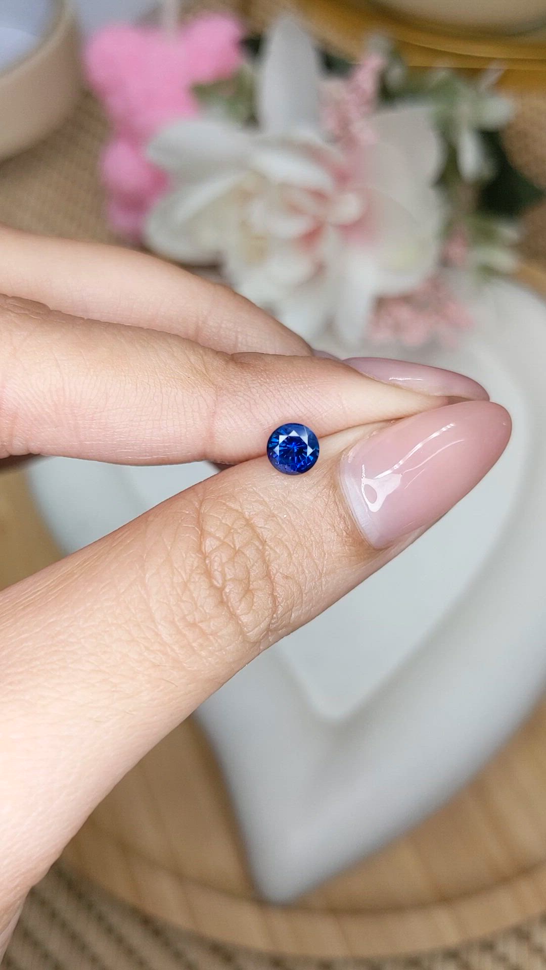 0.62 Ct. Blue Sapphire from Ceylon (Sri Lanka) Size Video