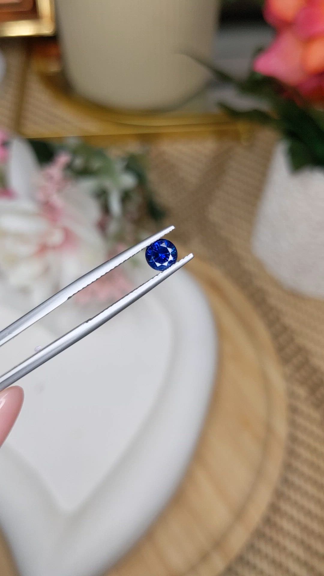 0.62 Ct. Blue Sapphire from Ceylon (Sri Lanka) Size Video