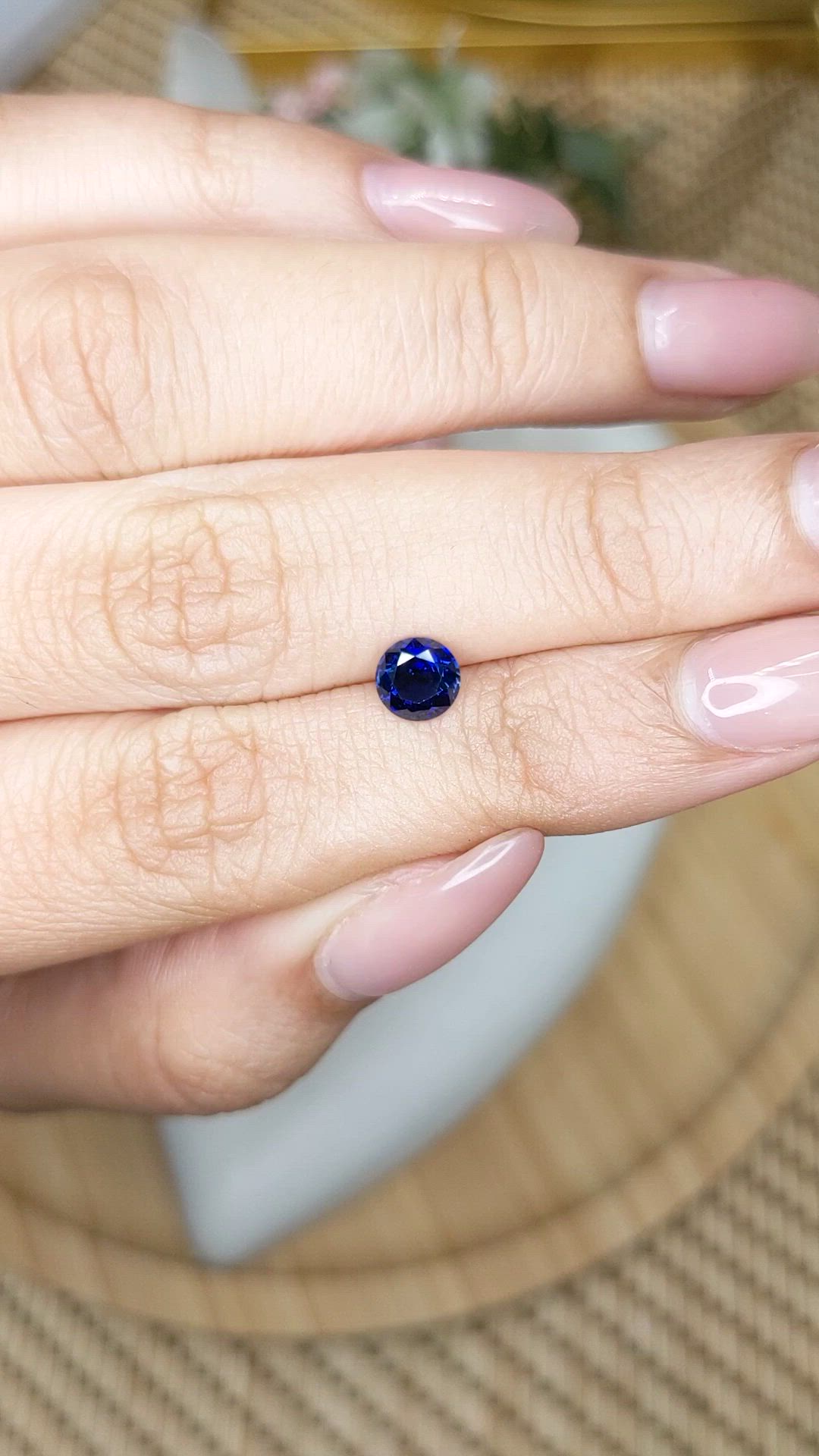 0.74 Ct. Blue Sapphire from Ceylon (Sri Lanka) Size Video