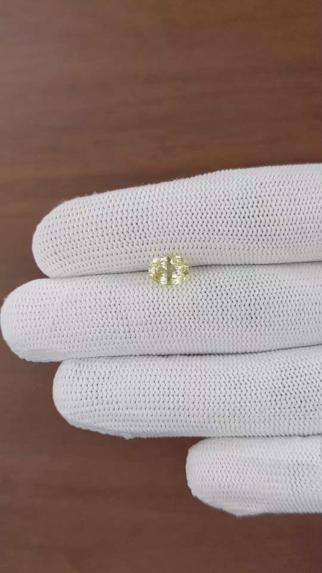 1.61 Ct. Yellow Sapphire from Tanzania Size Video