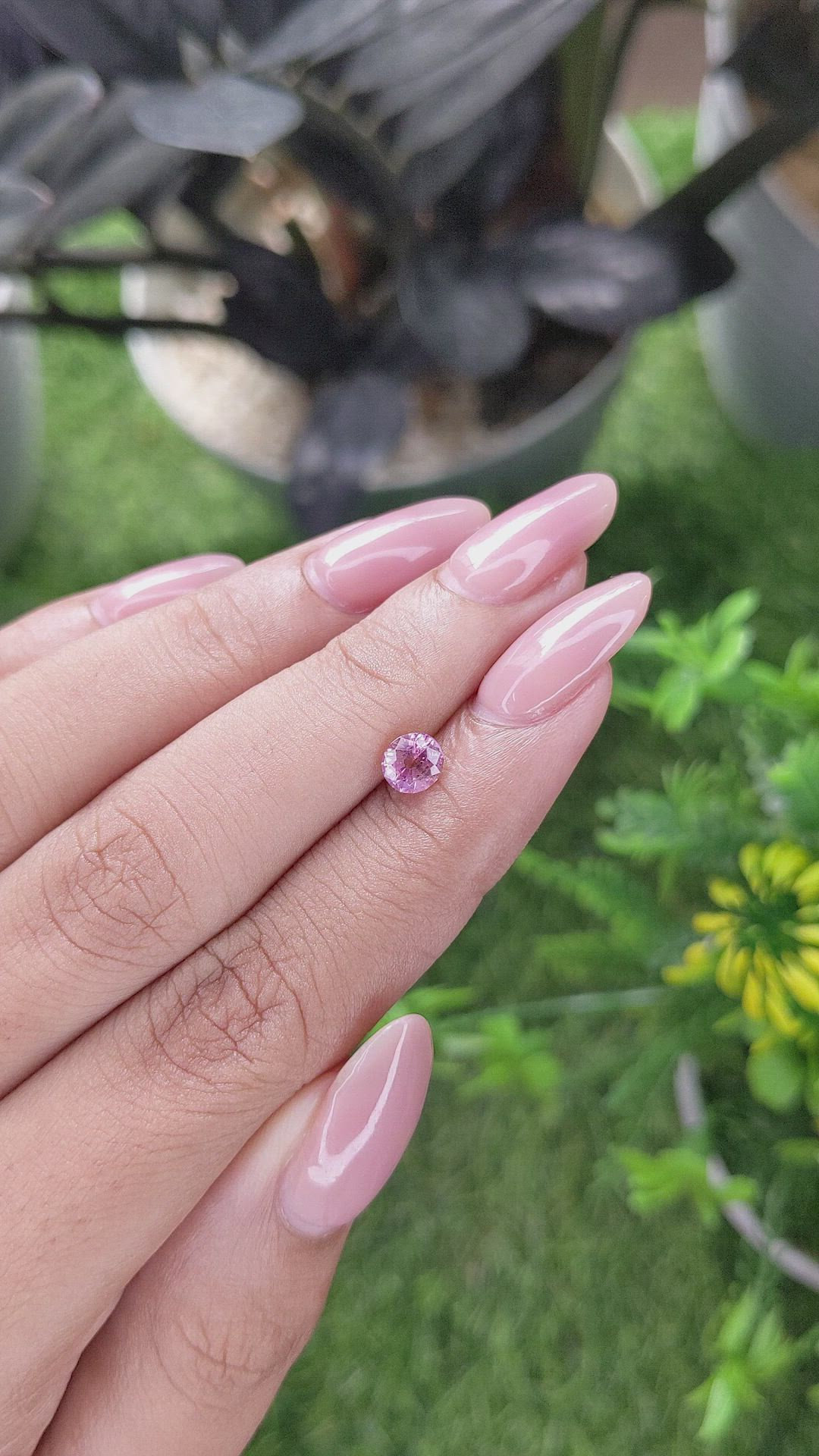 0.71 Ct. Purplish Pink Sapphire from Tanzania Size Video