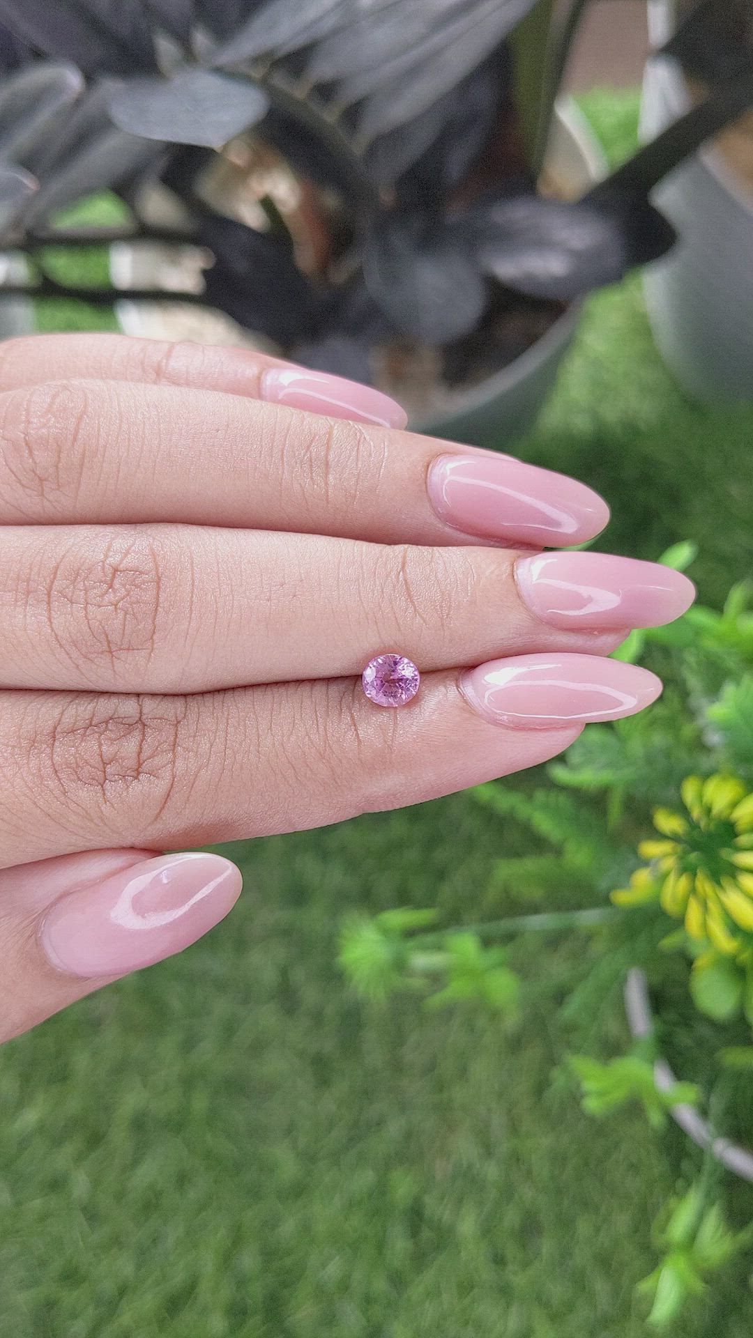 0.71 Ct. Purplish Pink Sapphire from Tanzania Size Video
