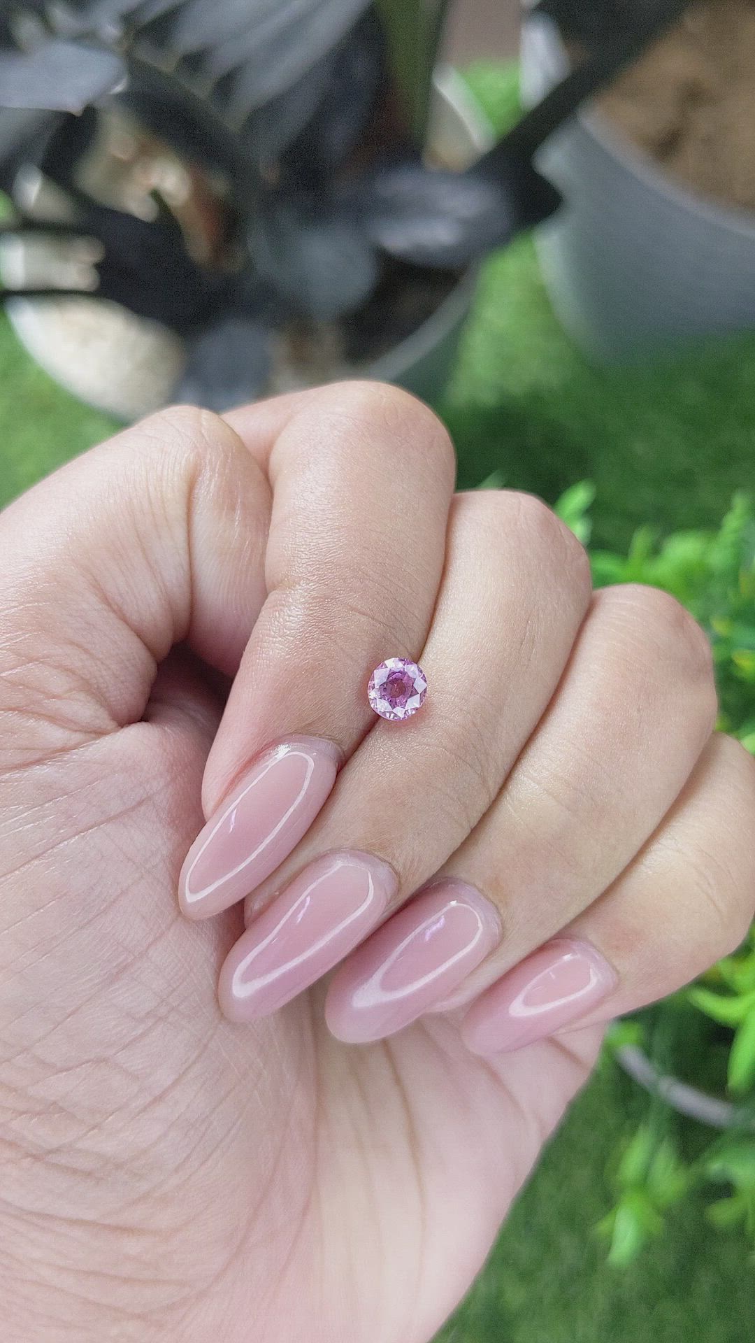 0.71 Ct. Purplish Pink Sapphire from Tanzania Size Video