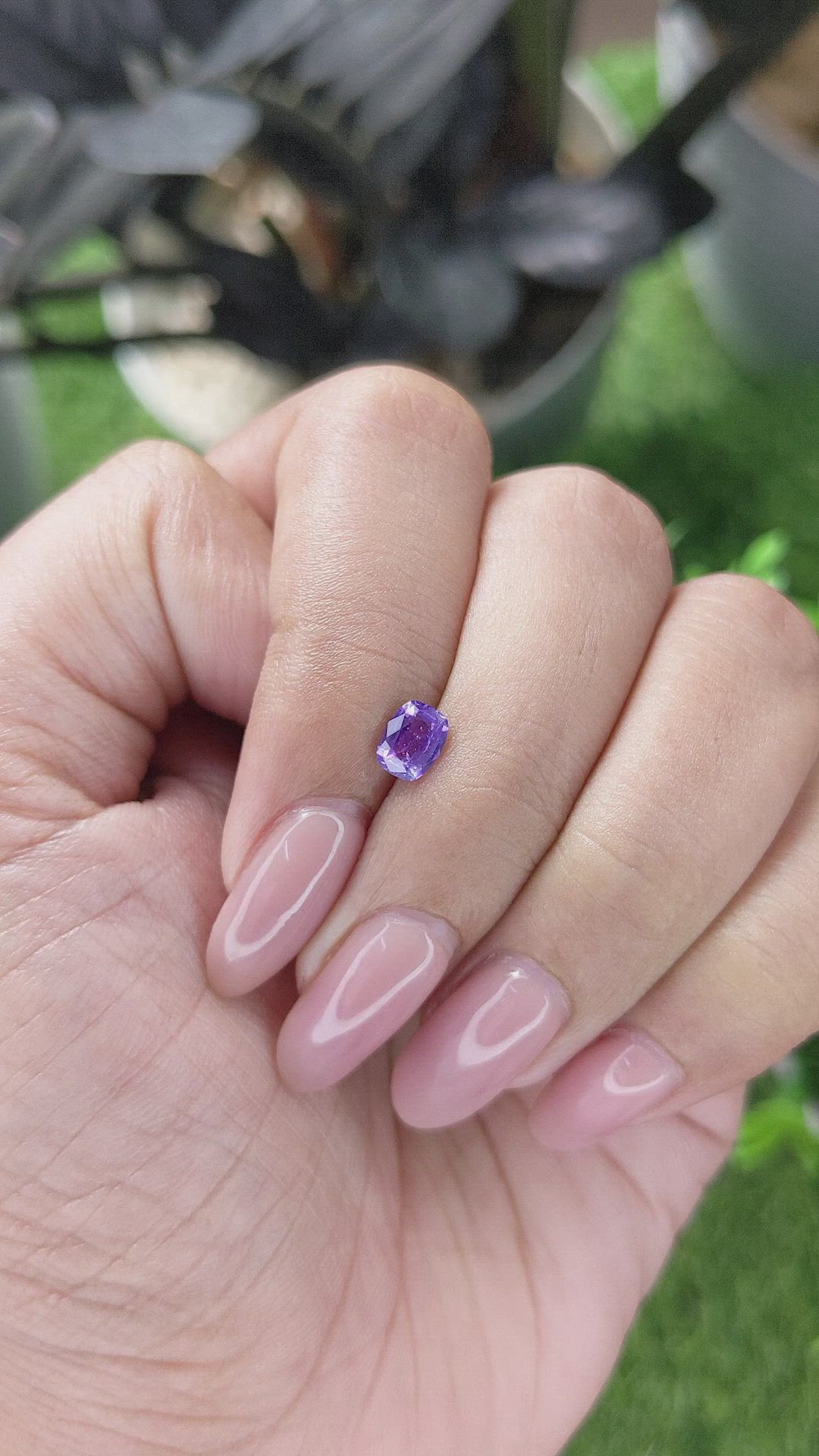 0.57 Ct. Pinkish Purple Sapphire from Tanzania Size Video