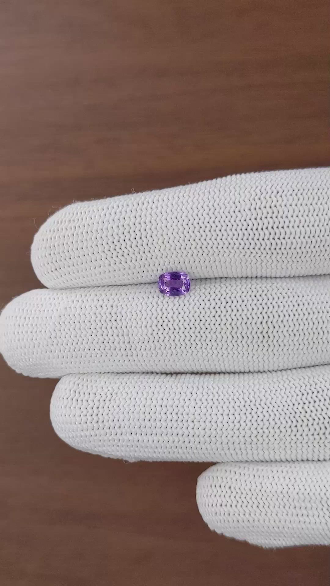 0.57 Ct. Pinkish Purple Sapphire from Tanzania Size Video