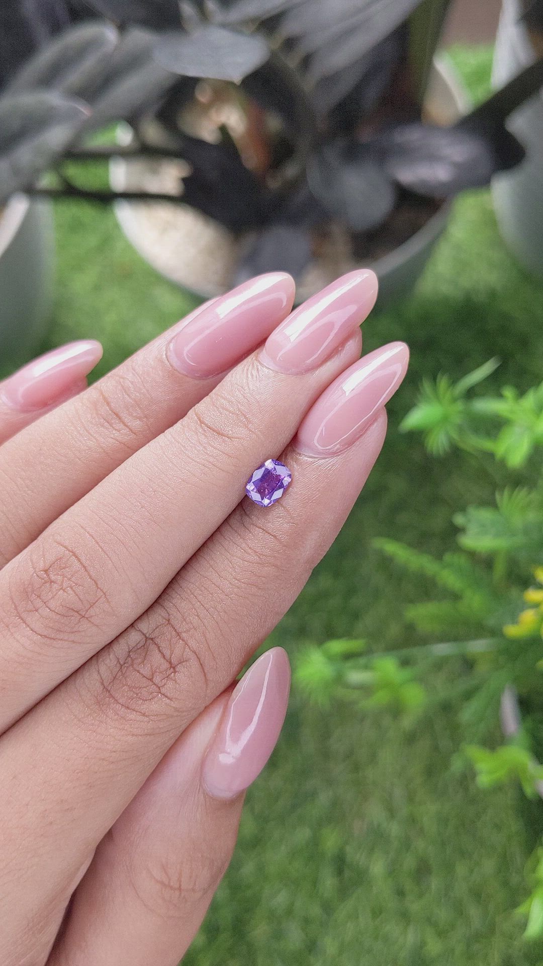 0.57 Ct. Pinkish Purple Sapphire from Tanzania Size Video