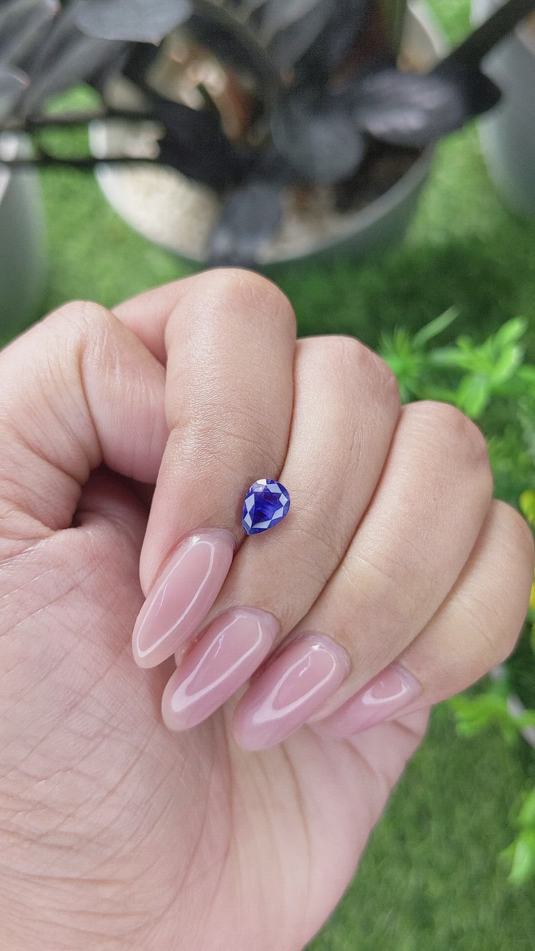 1.11 Ct. Purplish Blue Sapphire from Tanzania Size Video