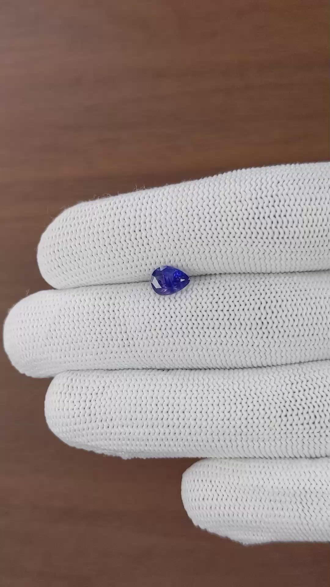 1.11 Ct. Purplish Blue Sapphire from Tanzania Size Video