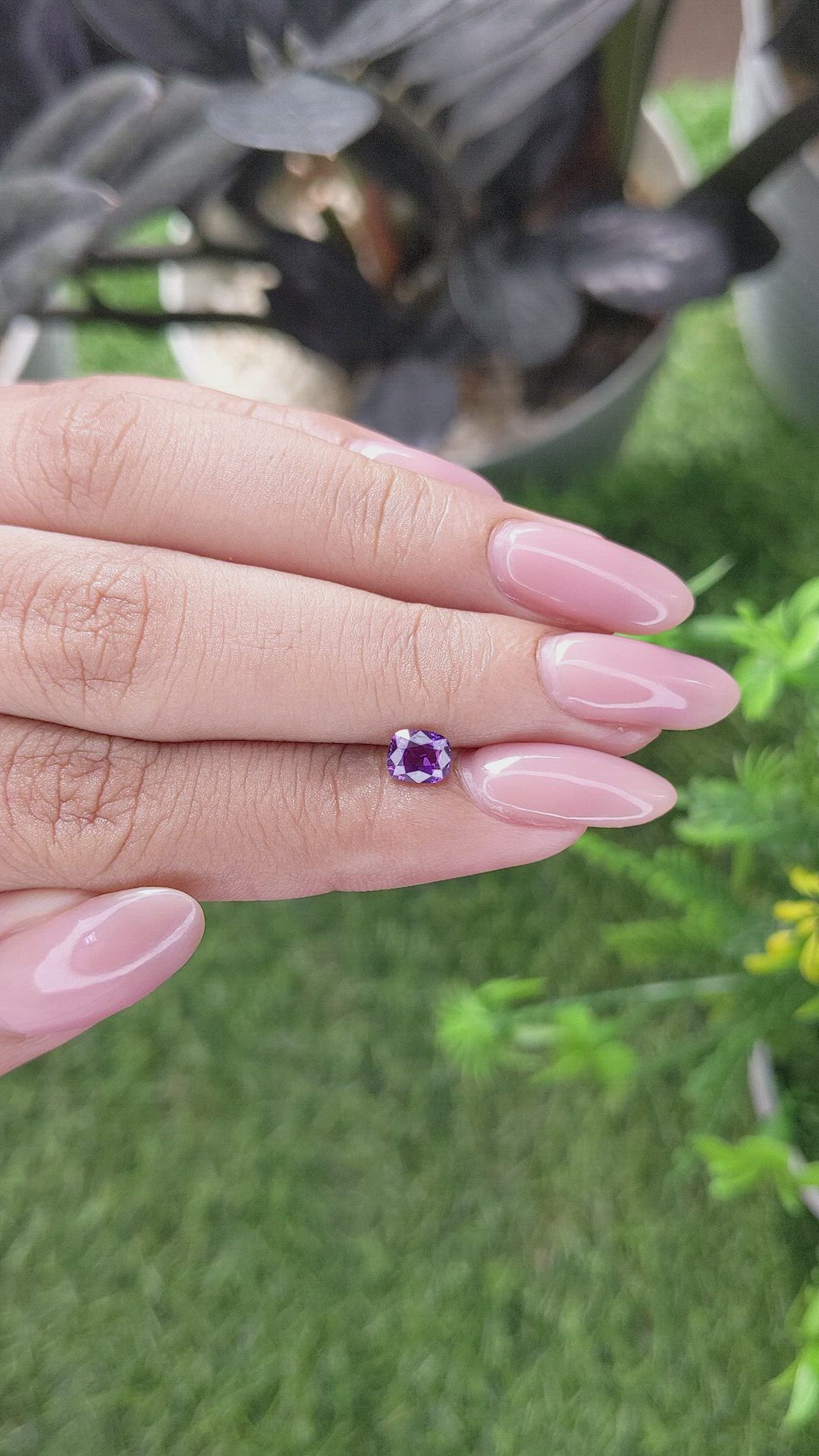0.67 Ct. Purple Sapphire from Tanzania Size Video