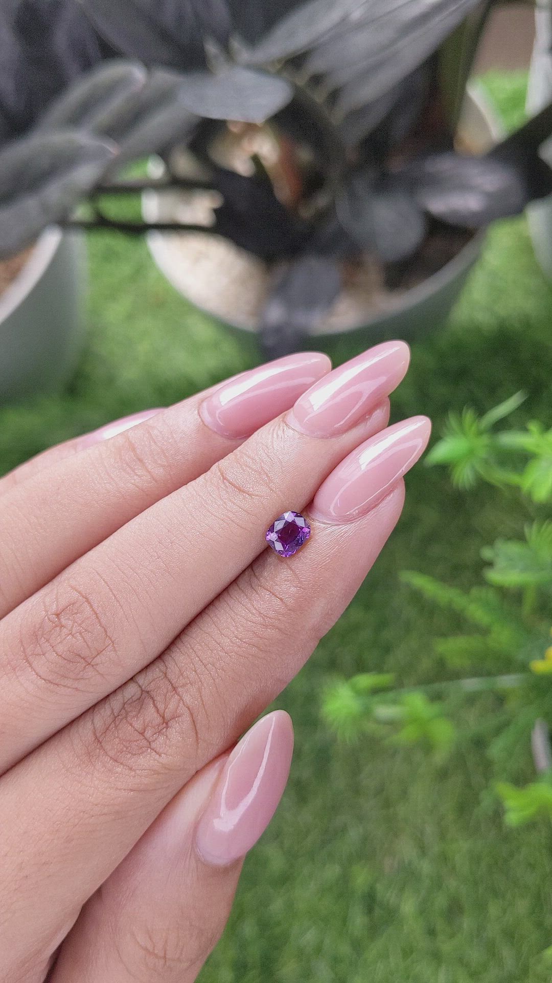 0.67 Ct. Purple Sapphire from Tanzania Size Video
