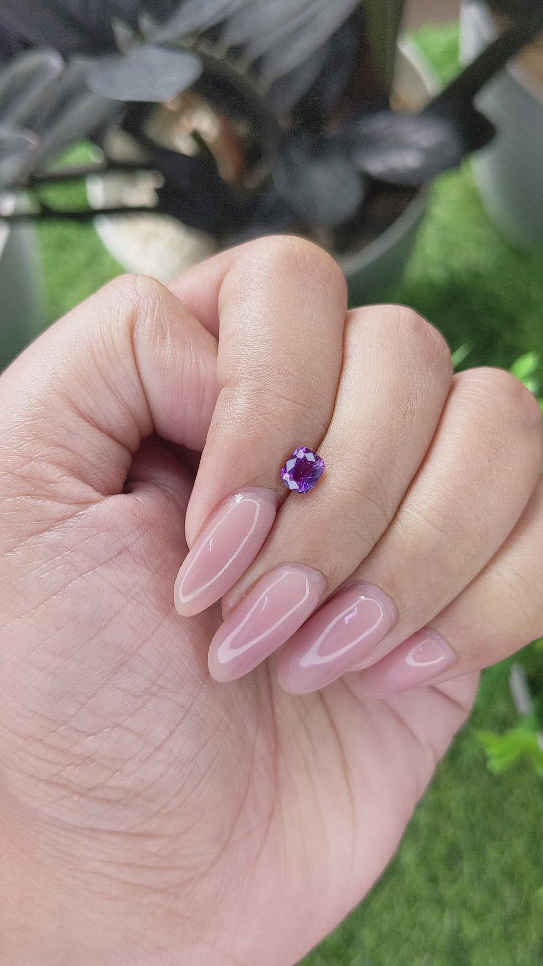0.67 Ct. Purple Sapphire from Tanzania Size Video