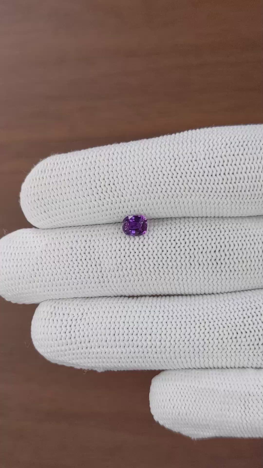 0.67 Ct. Purple Sapphire from Tanzania Size Video