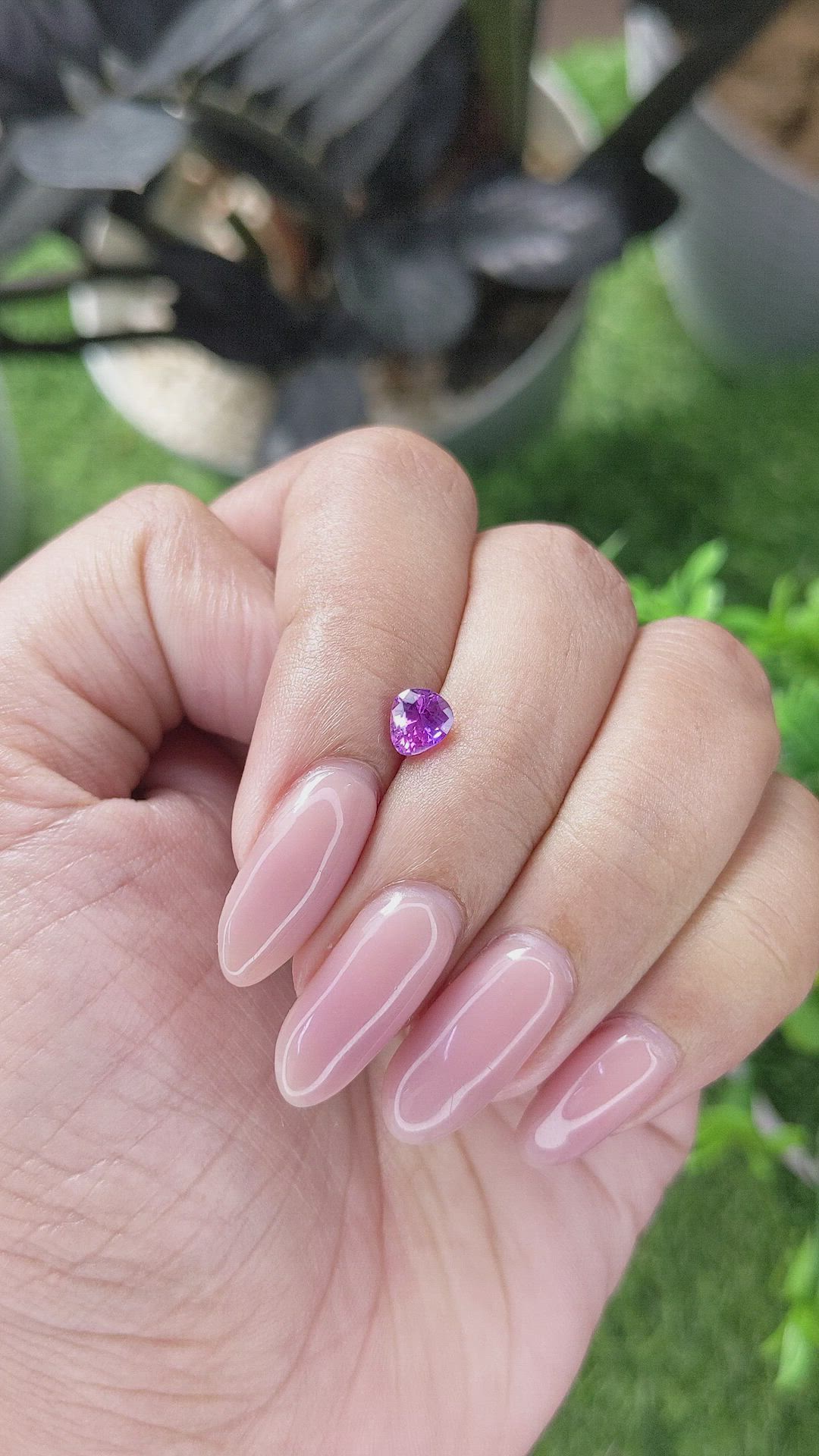 0.66 Ct. Purplish Pink Sapphire from Tanzania Size Video