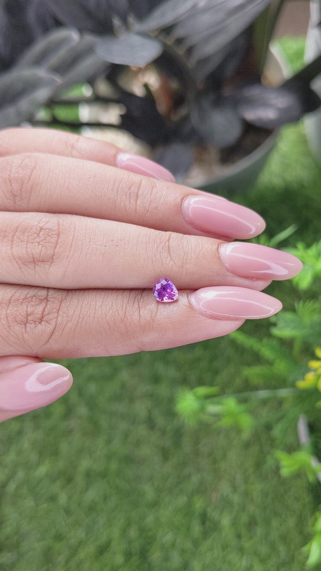 0.66 Ct. Purplish Pink Sapphire from Tanzania Size Video