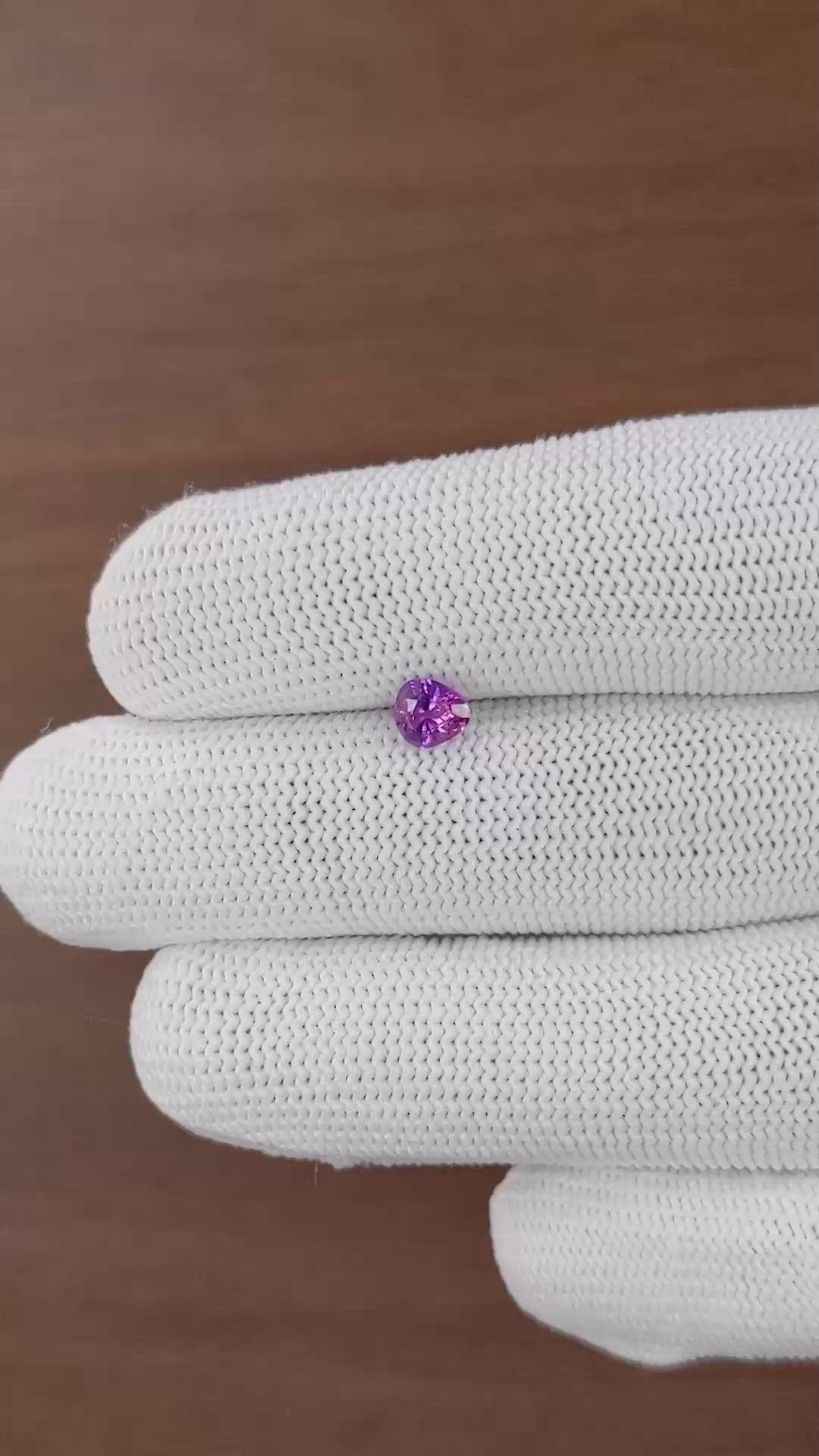 0.66 Ct. Purplish Pink Sapphire from Tanzania Size Video
