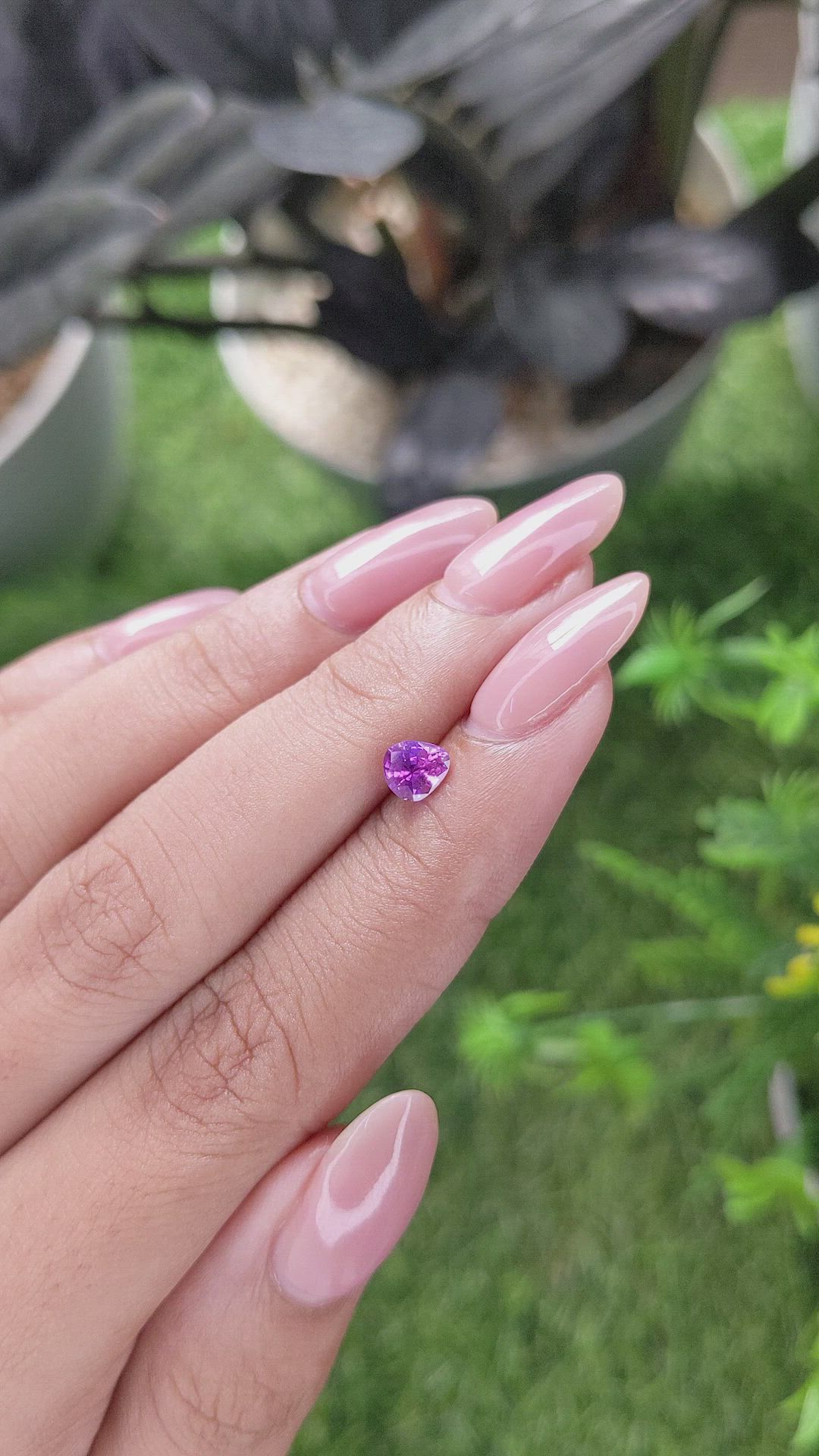 0.66 Ct. Purplish Pink Sapphire from Tanzania Size Video