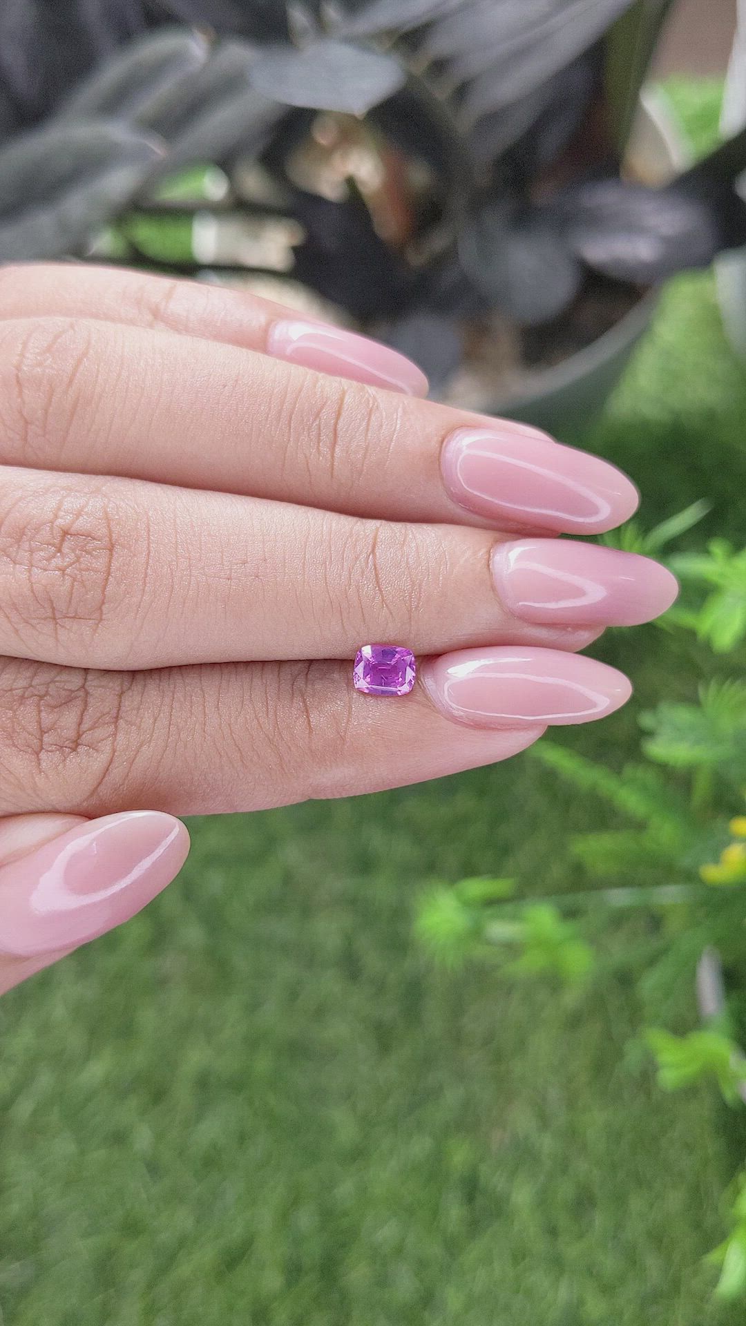 0.58 Ct. Purplish Pink Sapphire from Tanzania Size Video