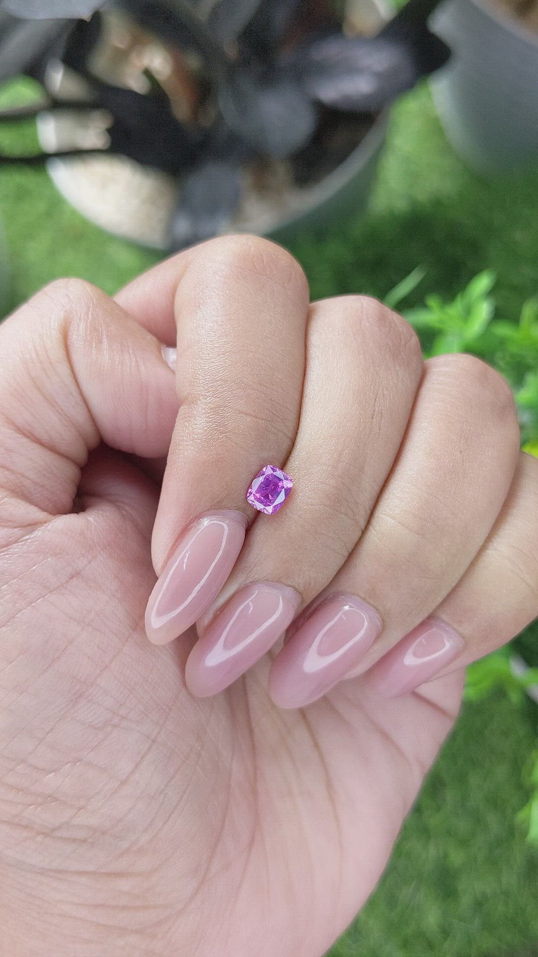 0.58 Ct. Purplish Pink Sapphire from Tanzania Size Video