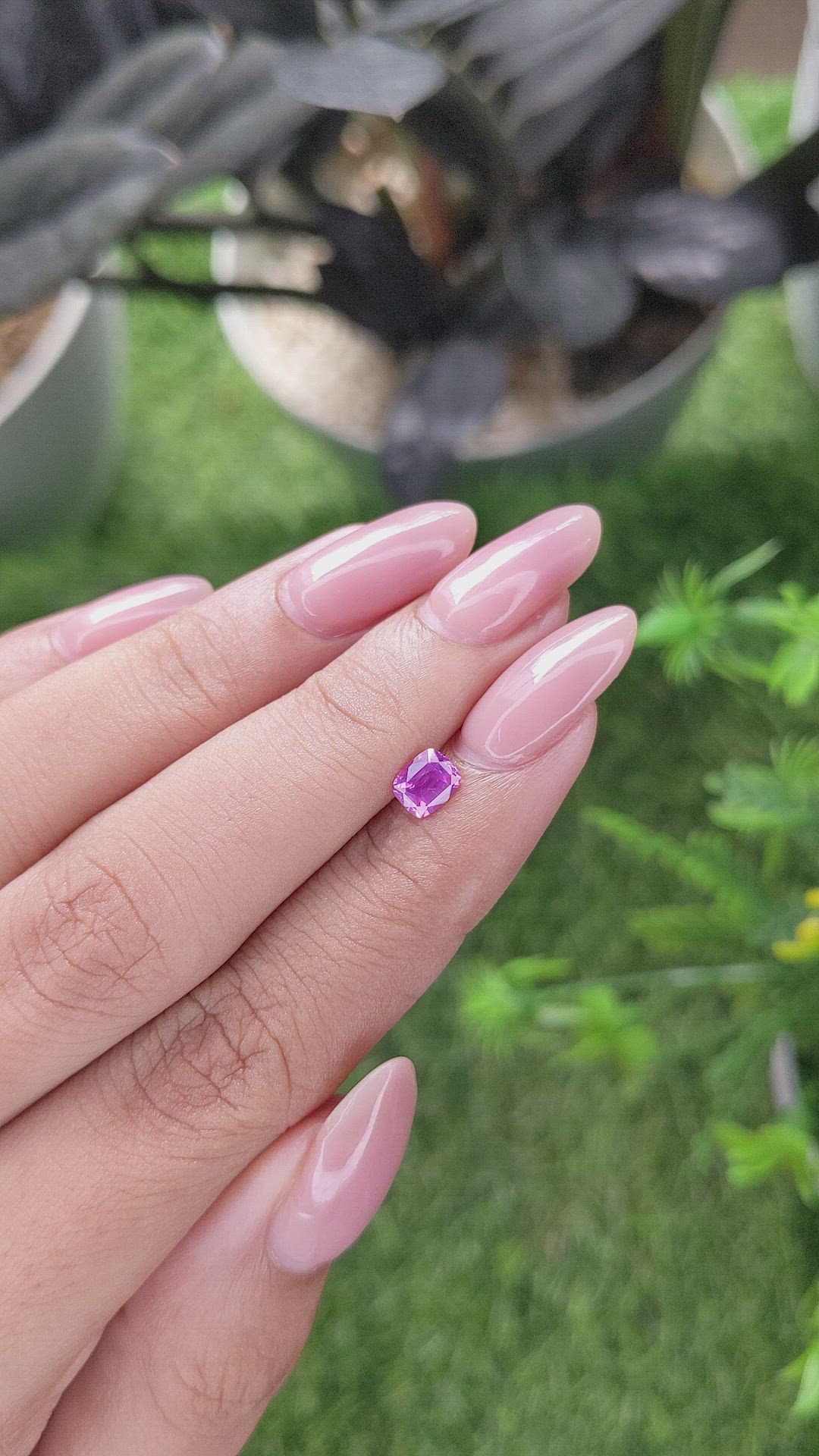 0.58 Ct. Purplish Pink Sapphire from Tanzania Size Video