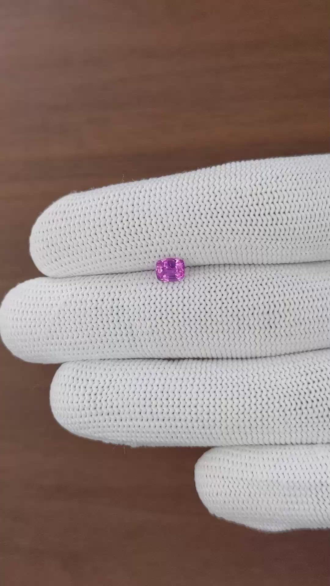 0.58 Ct. Purplish Pink Sapphire from Tanzania Size Video