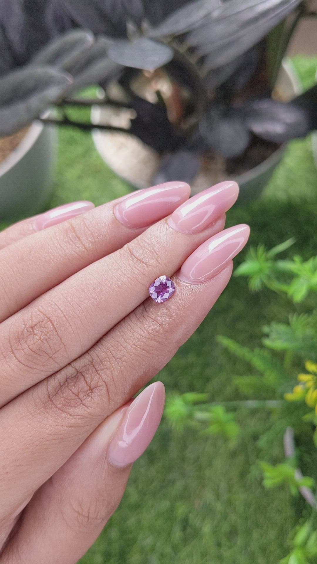 0.66 Ct. Pinkish Purple Sapphire from Tanzania Size Video
