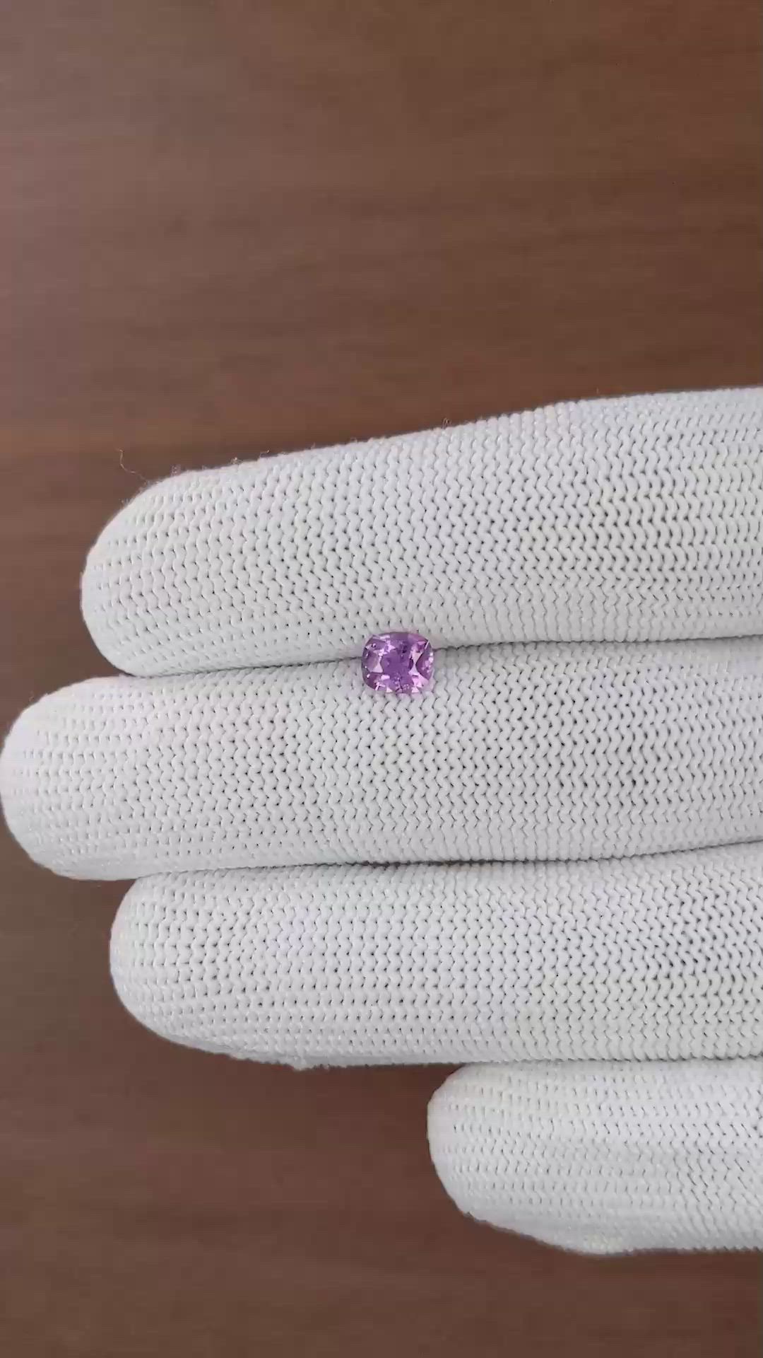 0.66 Ct. Pinkish Purple Sapphire from Tanzania Size Video