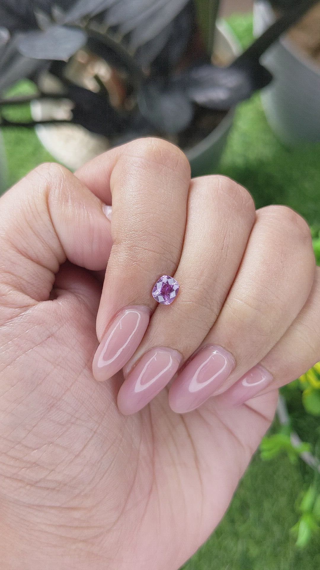0.66 Ct. Pinkish Purple Sapphire from Tanzania Size Video