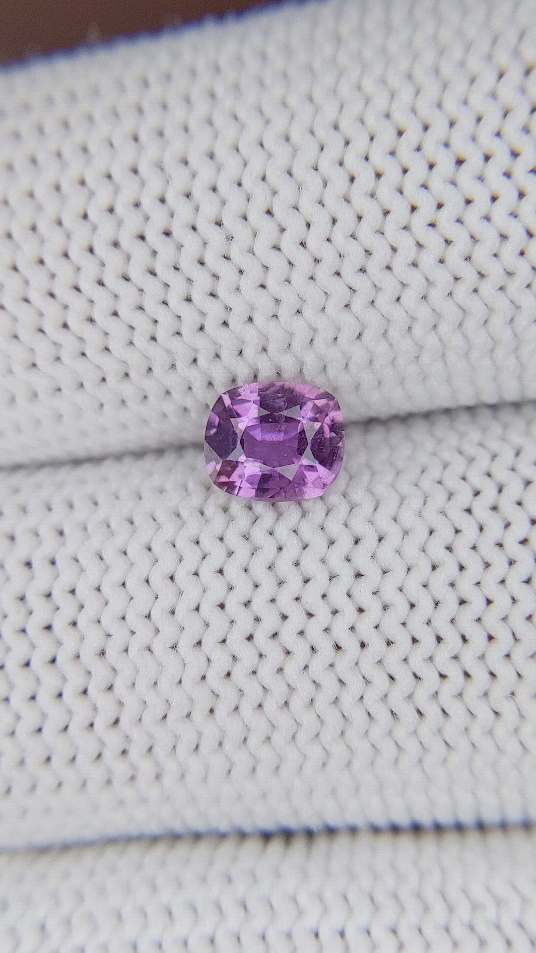 0.66 Ct. Pinkish Purple Sapphire from Tanzania Size Video
