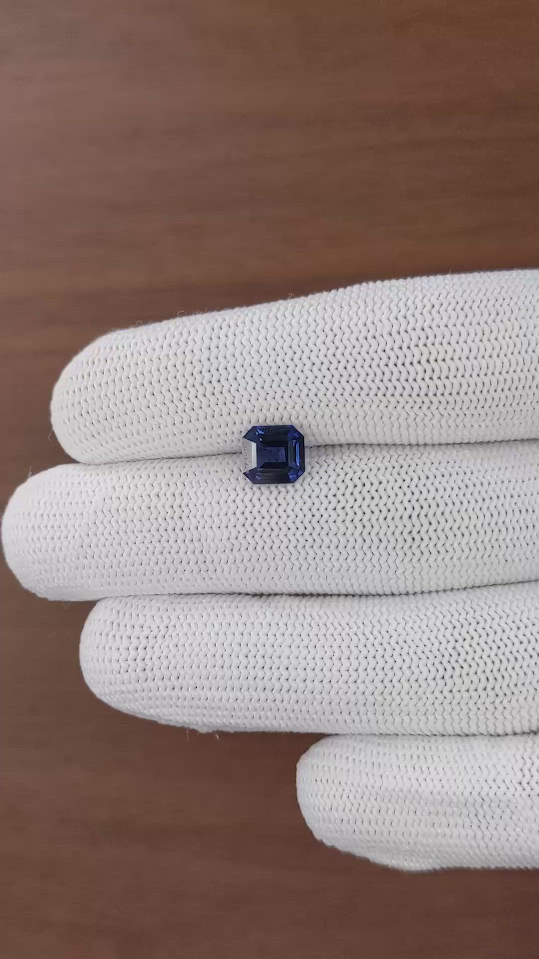 2.03 Ct. Purplish Blue Sapphire from Tanzania Size Video