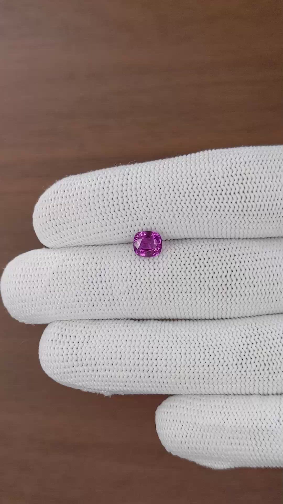 1.09 Ct. Purplish Pink Sapphire from Tanzania Size Video