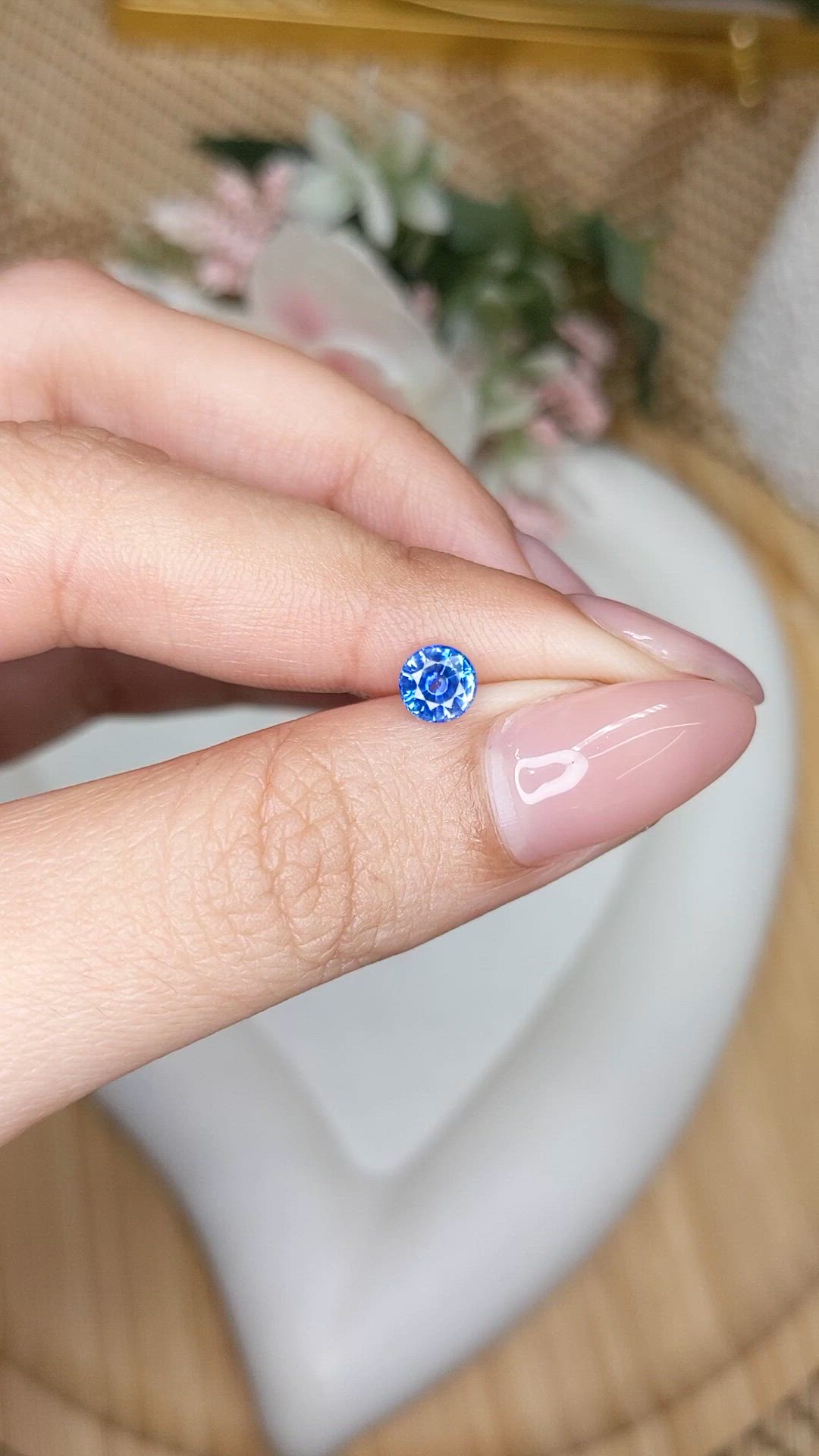 0.73 Ct. Blue Sapphire from Ceylon (Sri Lanka) Size Video