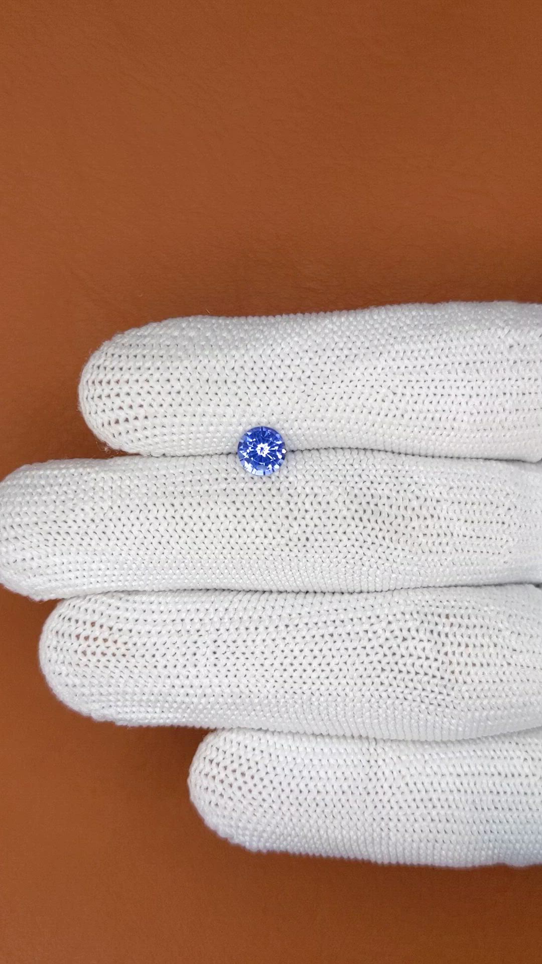 0.77 Ct. Purplish Blue Sapphire from Ceylon (Sri Lanka) Size Video