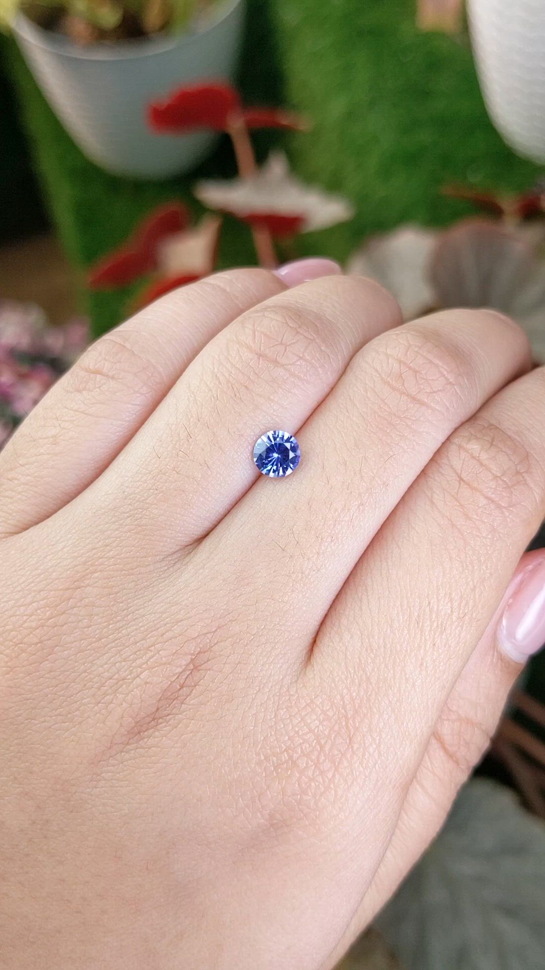 0.77 Ct. Purplish Blue Sapphire from Ceylon (Sri Lanka) Size Video